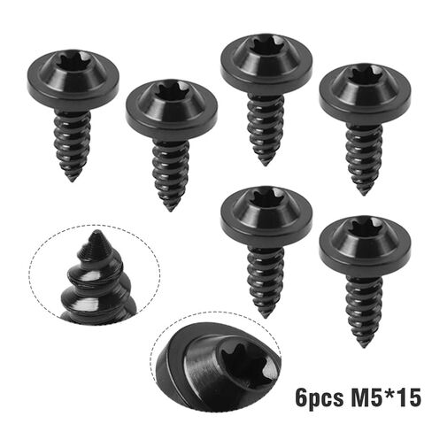 Cnthan7 6pcs M5*15mm Titanium Alloy Bolts Self Tapping Tapper Screws Fastener Modified Truss Torx Head Black for BMW for Harley for Honda for Ducati in Saudi Arabia