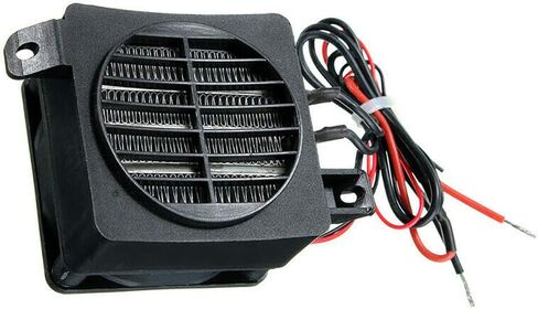 سخان مساحة محمول، 100 وات 12 فولت درجة حرارة ثابتة PTC سخان مروحة كهربائي للسيارة حاضنة تسخين المساحة الصغيرة (اللون: أسود) in Kuwait