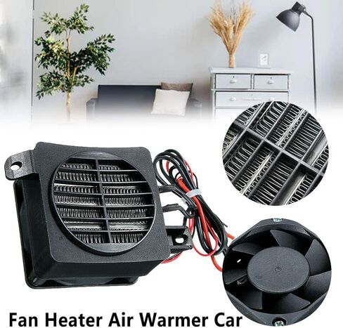 سخان مساحة محمول، 100 وات 12 فولت درجة حرارة ثابتة PTC سخان مروحة كهربائي للسيارة حاضنة تسخين المساحة الصغيرة (اللون: أسود) in Kuwait