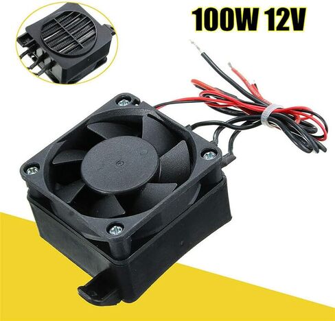 سخان مساحة محمول، 100 وات 12 فولت درجة حرارة ثابتة PTC سخان مروحة كهربائي للسيارة حاضنة تسخين المساحة الصغيرة (اللون: أسود) in Kuwait