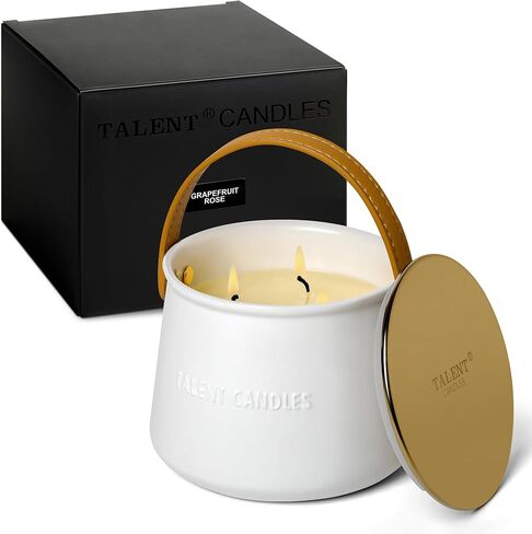 Scented Candle for Home Scented, Luxury Ceramic Candle Jar for Women & Men, Natural Soy Candle for Home Décor, Coconut & Tuberose Blossom in Saudi Arabia
