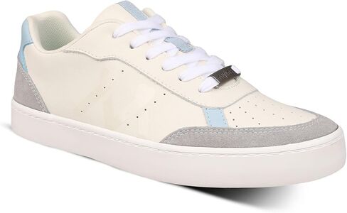 mykos - Diana Sneaker - Leather & Suede Sneakers for Women - Vulcanized Rubber Outsole - Low Profile Sneakers for Women - Light Grey/Light Blue - Women's Size 5 in Saudi Arabia