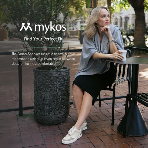 mykos - Diana Sneaker - Leather & Suede Sneakers for Women - Vulcanized Rubber Outsole - Low Profile Sneakers for Women - Light Grey/Light Blue - Women's Size 5 in Saudi Arabia