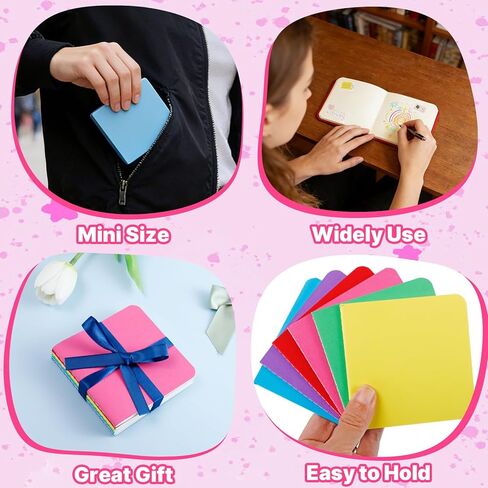 150 Pack Mini Notebooks Bulk, 4 x 4 inch Small Notepad, Mini Pocket Blank Sketchbooks, Colorful Covers Unlined Journals for Writing Drawing(24 Sheets/48 Pages) in Kuwait