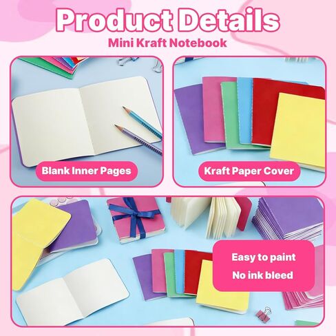 150 Pack Mini Notebooks Bulk, 4 x 4 inch Small Notepad, Mini Pocket Blank Sketchbooks, Colorful Covers Unlined Journals for Writing Drawing(24 Sheets/48 Pages) in Kuwait