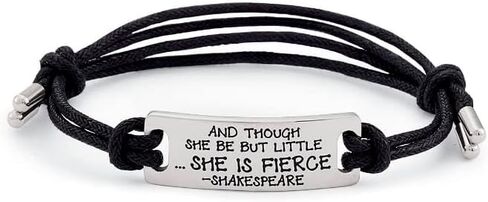 SAGEFINDS She is Fierce Bracelet | Stainless Steel | Inspirational Gift for Women | Engraved Motivational Message in Saudi Arabia