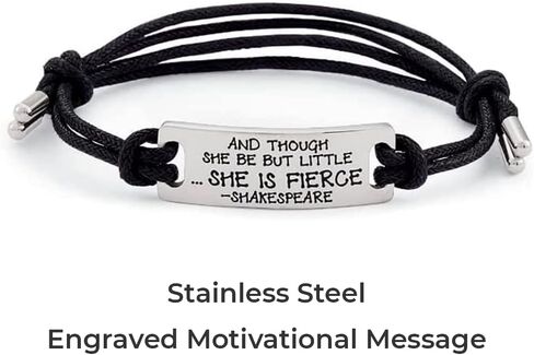 SAGEFINDS She is Fierce Bracelet | Stainless Steel | Inspirational Gift for Women | Engraved Motivational Message in Saudi Arabia