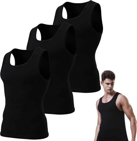 Premium Ultra-Soft Cotton Fitted Tank 3 Packs for Men & Women – Breathable Stretchy Casual Undershirts, for Everyday in Saudi Arabia