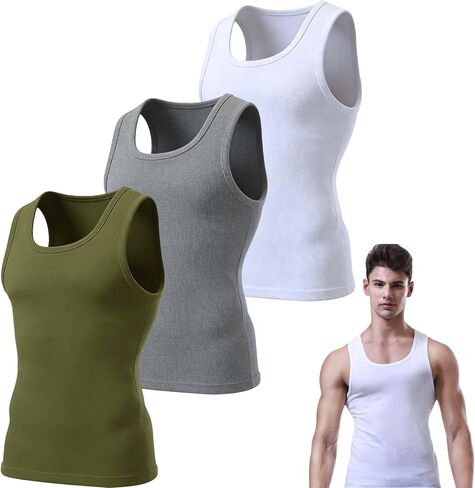 Premium Ultra-Soft Cotton Fitted Tank 3 Packs for Men & Women – Breathable Stretchy Casual Undershirts, for Everyday in Saudi Arabia