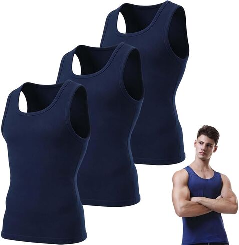 Premium Ultra-Soft Cotton Fitted Tank 3 Packs for Men & Women – Breathable Stretchy Casual Undershirts, for Everyday in Saudi Arabia