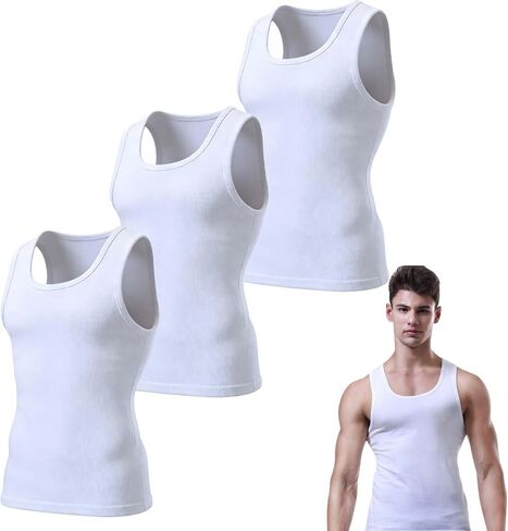 Premium Ultra-Soft Cotton Fitted Tank 3 Packs for Men & Women – Breathable Stretchy Casual Undershirts, for Everyday in Saudi Arabia