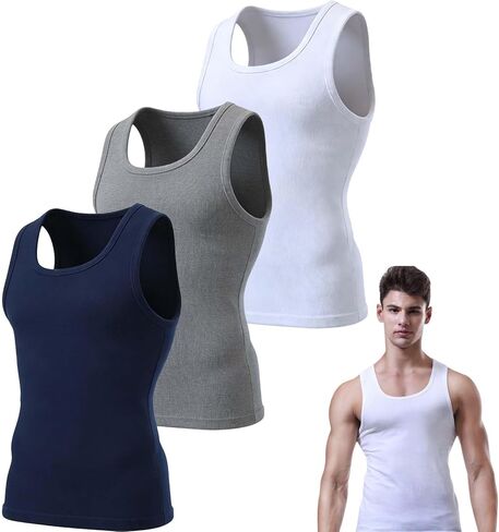 Premium Ultra-Soft Cotton Fitted Tank 3 Packs for Men & Women – Breathable Stretchy Casual Undershirts, for Everyday in Saudi Arabia