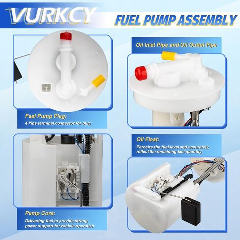 Electric Fuel Pump Module Assembly with Sending Unit Compatible with 2006 2007 2008 2009 2010 2011 Honda Civic, L4 1.8L, Replace E8723M 17045SNAA00 in Saudi Arabia