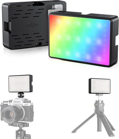 JJC Magnetic RGB LED Video Light for Sony ZV-1F ZV1F ZV-1 ZV1 ZV-E10 A7C II A7CR A6000, Canon EOS R50 R100, Nikon Z30 Z50 Camera, for Smartphone Vlog, 24 Scene Modes, 2600mAh/2500K-8500K/Rechargeable in Kuwait