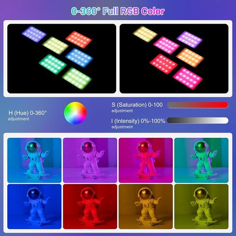 JJC Magnetic RGB LED Video Light for Sony ZV-1F ZV1F ZV-1 ZV1 ZV-E10 A7C II A7CR A6000, Canon EOS R50 R100, Nikon Z30 Z50 Camera, for Smartphone Vlog, 24 Scene Modes, 2600mAh/2500K-8500K/Rechargeable in Kuwait