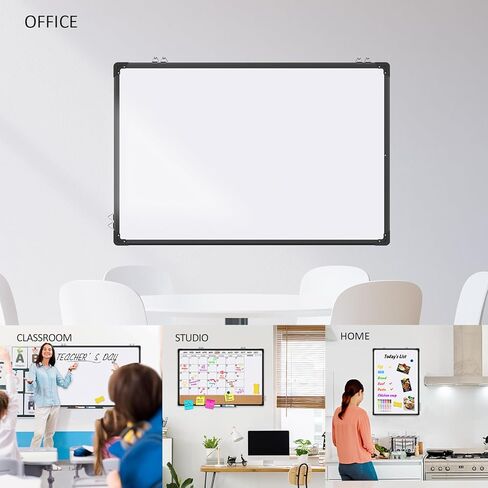 EAONE 24x18 in Double Side Whiteboard Calendar & Cork Board Combo for Wall, 3 in 1 Magnetic Dry Erase Whiteboard Monthly Calendar and Bulletin Board with Aluminum Frame for Home Office Kitchen in Kuwait