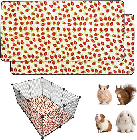 Guinea Pig Bedding, Guinea Pig Pee Pads Washable and Reusable 2 Pack, Guinea Pig Fleece Cage Liners. in Kuwait