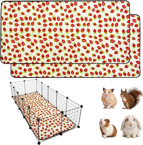 Guinea Pig Bedding, Guinea Pig Pee Pads Washable and Reusable 2 Pack, Guinea Pig Fleece Cage Liners. in Saudi Arabia