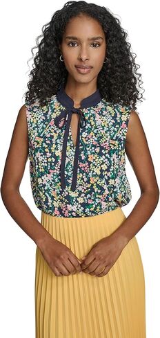 Tommy Hilfiger Women's Floral Sleeveless Neck Tie Woven Top in Saudi Arabia