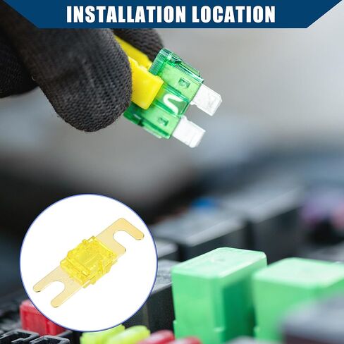 Mini ANL Fuses 20A / Audio CD Fuse for Car Motorcycle Boat/Durable Plastic Metal / 5 Pcs Gold Tone Yellow in Saudi Arabia