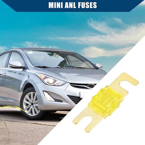 Mini ANL Fuses 20A / Audio CD Fuse for Car Motorcycle Boat/Durable Plastic Metal / 5 Pcs Gold Tone Yellow in Saudi Arabia