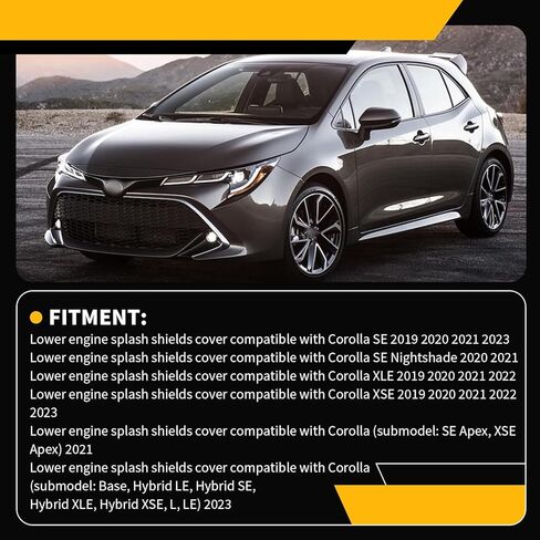 Lower Engine Splash Shields Cover Compatible with 2019-2023 Corolla XSE H/B w/XSE Pkg 5141002440 TO1228266 in Saudi Arabia