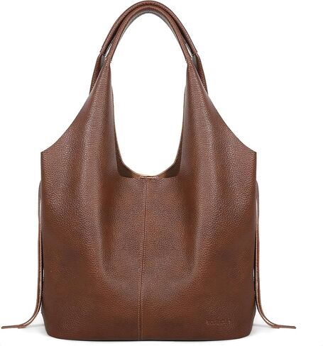 حقيبة هوبو من الجلد الطبيعي للنساء، محفظة كبيرة للاستخدام اليومي، حقيبة كتف كبيرة الحجم على شكل هلال، حقيبة يد عمل كاجوال بنية عتيقة، خفيفة الوزن وواسعة in Kuwait