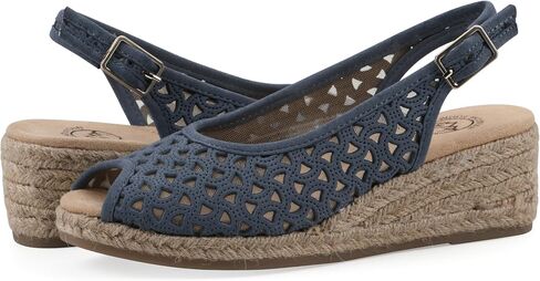 White Mountain Women's Maize II Perforated Slingback Espadrille Wedge Sandal in Saudi Arabia