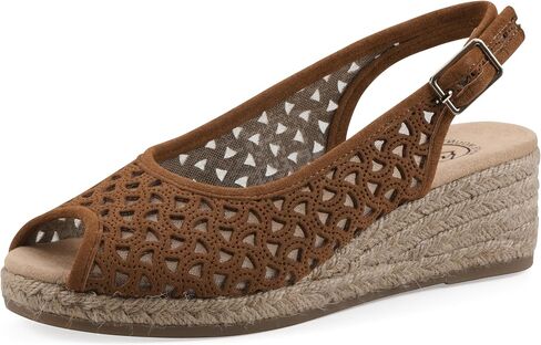 White Mountain Women's Maize II Perforated Slingback Espadrille Wedge Sandal in Saudi Arabia