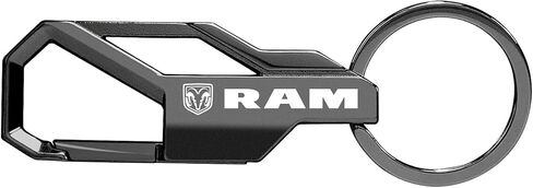 iPick Image for RAM Logo Gunmetal Black Carabiner-style Snap Hook Metal Key Chain - Official Licensed in Saudi Arabia