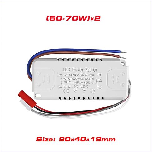 1pcs Constant Current LED Driver 3colors 20-40W×2 240mA Adapter for Power Supply AC220V Lighting for LED Strips((50-70W)-2) in Saudi Arabia