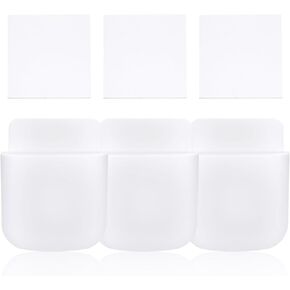 3 Pack White Remote Control Holder, ABS Plastic with Adhesive Tape, Remote Wall Holder, Damage-Free Adhesive for TV/AC Remotes, Phones, Pens, Ceiling Fan Remote. White in Kuwait