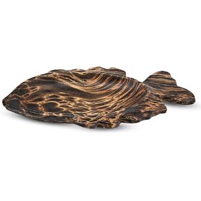 AeraVida Ocean Fish Shaped Natural Brown Mango Tree Wood Kitchen Plate Bowl | Decorative Tray Bowl for Kitchen Counter | Wooden Tray for Candy Nuts Desserts Fruits Home Décor Gifts in Saudi Arabia