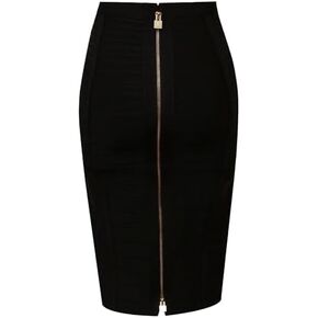 Women's High Waist Elastic Slim Fit Bandage Skirt Solid Color Knee Length Bodycon Pencil Skirt Office Midi Skirt in Saudi Arabia