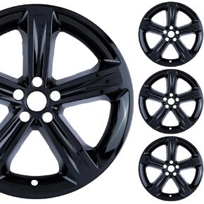 مجموعة جلد العجلة السوداء اللامعة مقاس 20 بوصة مصنوعة من أجل دودج تشارجر وتشالنجر (2015-2019) | بلاستيك ABS متين فوق غطاء المحور | يناسب مباشرة عجلة OEM in Kuwait