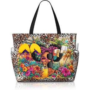 Beach Tote Bag Packable Beach Bag Totes Bags For Women Waterproof Sandproof Beach Bags Gifts For Women Vaction Work Shop in Saudi Arabia