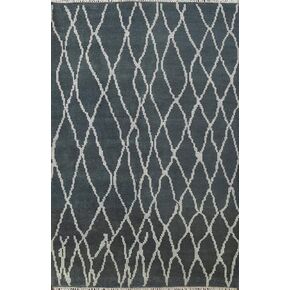 Rug Source Modern Collection 5x8 Abstract Area Rug, Hand Knotted Greys & Charcoal Trellis Rug, Oriental Wool & Silk Carpet for Bedroom, Living Room, Dining Room in Kuwait