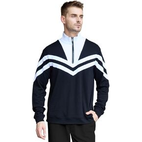 بلوفر صوف ميرينو بسحاب ربع للرجال للجولف، سويت شيرت بسحاب للرجال بدون غطاء للرأس، طبقة أساسية للطقس البارد in Kuwait