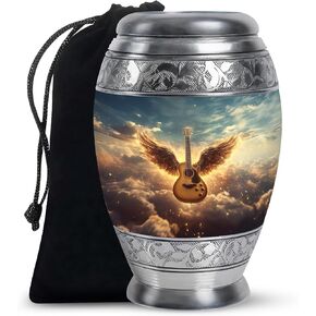 Yatskia جرة الغيتار للرماد الذكور البالغين، الجرار الحرق لرماد الإنسان الإناث البالغات، الجرار التذكارية والجنازة، حامل رماد الجرار الزخرفية (مونار كبير، 10 بوصة) in Kuwait