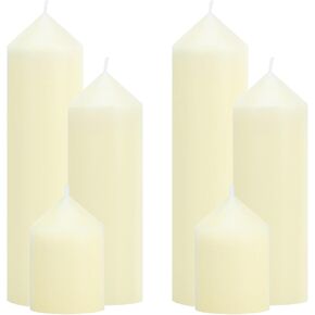 Trxvxo 18 Pcs Ivory Pillar Candles Bulk Set，Hurricane Candles，3 Different Lengths 2 x 3/4/6 Inch (6 Each)，Dripless Unscented Smokeless，Gives You a Better Atmosphere When Organizing an Event Party. in Saudi Arabia