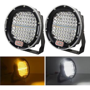 شريط إضاءة LED دائري مقاس 7 بوصات من Safego - قطعتان بقوة 270 وات ثنائي اللون أبيض/كهرمان، شعاع بقعة مقاوم للماء للقيادة على الطرق الوعرة - متوافق مع الشاحنات وسيارات الدفع الرباعي والمركبات ATV والجرار والقارب in Kuwait