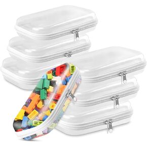 6 قطع حافظة شفافة بسحاب، حافظة أقلام بسحاب شفاف من البلاستيك الاحترافي، حقائب صغيرة لتنظيم تخزين الألعاب بسحاب مزدوج للحرف اليدوية، حقيبة أدوات الزينة بسحاب، منظم السفر، حقيبة مستحضرات التجميل in Kuwait