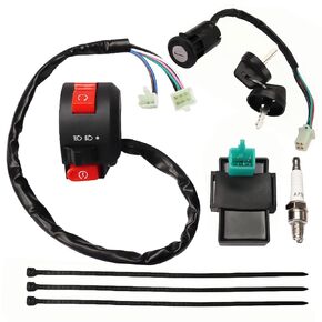 3 وظائف مفتاح التحكم في بدء التشغيل الأيسر 4 أسلاك مفتاح الإشعال، صندوق CDI ومجموعة استبدال قابس الإشعال A7TC لـ 50cc 70cc 90cc 110cc 125cc ATV Dirt Bike Go Kart Quad TaoTao Coolster Sunl Apollo in Kuwait