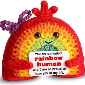 Funny Crochet Rainbow Best Friend Birthday Gifts for Women,Galentines Valentines Day Long Distance Friendship Gifts for Friends,Going Away Gift for Coworkers Bestie BFF Gift in Kuwait