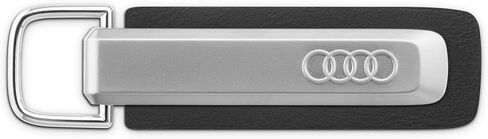 أودي 3182500700 حلقة مفاتيح معدنية من الجلد قلادة مفاتيح منقوشة بحروف A6 وشعار حلقات أودي، فضي/أسود in Kuwait
