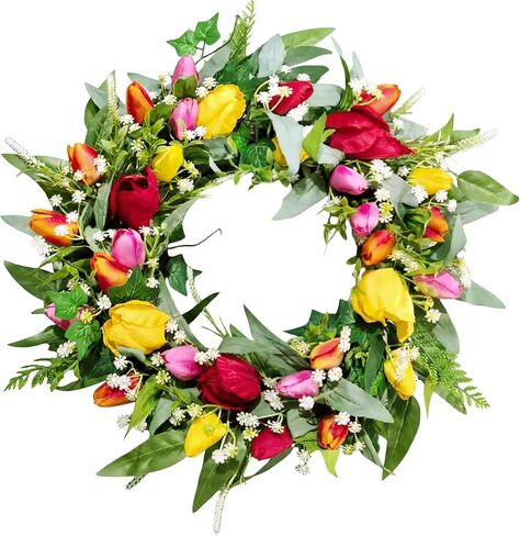 أكاليل عيد الميلاد للديكور الخارجي للباب الأمامي، 20 بوصة، فروع صنوبر التوت، إكليل الشتاء الاصطناعي مع القوس وعلامة معلقة لعطلة عيد الميلاد، باب المنزل، نافذة الجدار، الموقد in Saudi Arabia