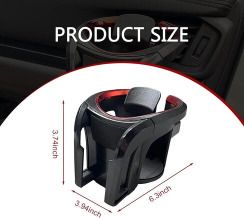 Car Cup Holder, ABS Multi-Functional Car Vent Mount for Water Bottles Ashtrays Phones, Adjustable Anti-Slip & Noise-reducing Vehicle Mount, Universal for Most Vehicles (Black) in Saudi Arabia