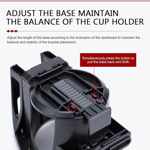 Car Cup Holder, ABS Multi-Functional Car Vent Mount for Water Bottles Ashtrays Phones, Adjustable Anti-Slip & Noise-reducing Vehicle Mount, Universal for Most Vehicles (Black) in Saudi Arabia