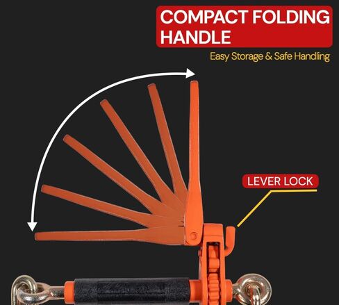 Mytee Products 4 Pack 5/16" - 3/8" Hi-Viz Green Heavy Duty Folding Handle Ratchet Load Binder w/Grab Hook 7,100 lbs WLL | Tie Down Hauling Chain Binders for Flatbed Truck Trailer in Kuwait