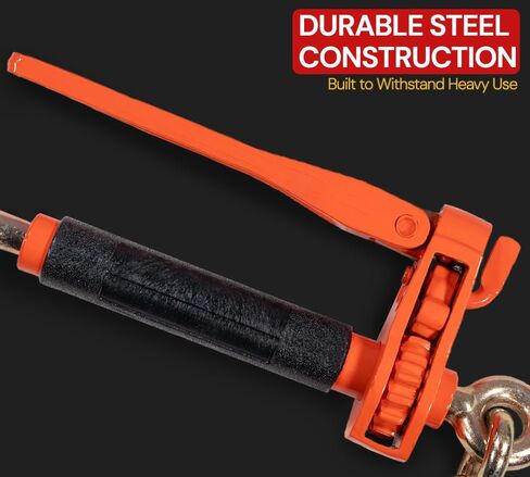 Mytee Products 4 Pack 5/16" - 3/8" Hi-Viz Green Heavy Duty Folding Handle Ratchet Load Binder w/Grab Hook 7,100 lbs WLL | Tie Down Hauling Chain Binders for Flatbed Truck Trailer in Kuwait